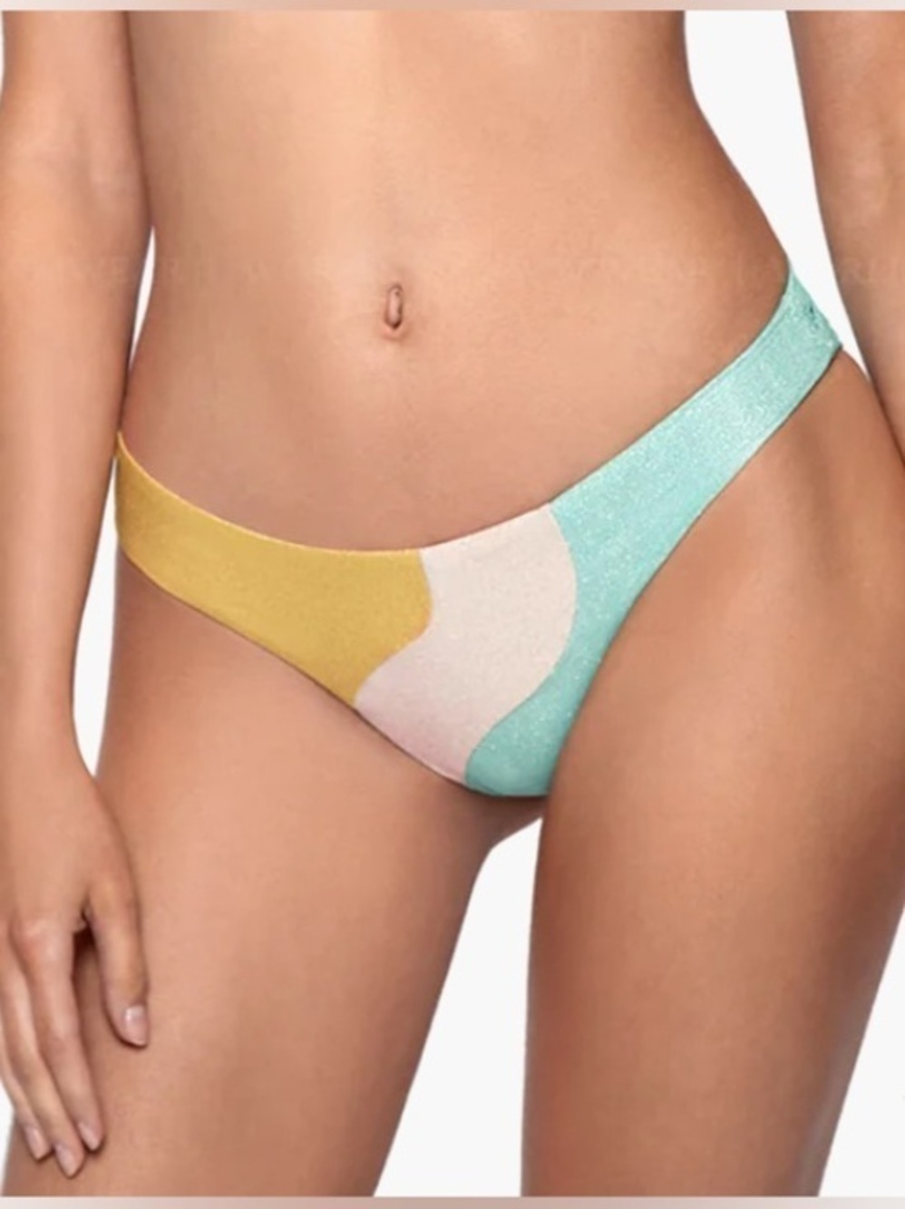 NWT PQ Swim Colorblock Wave Bikini Bottoms - L